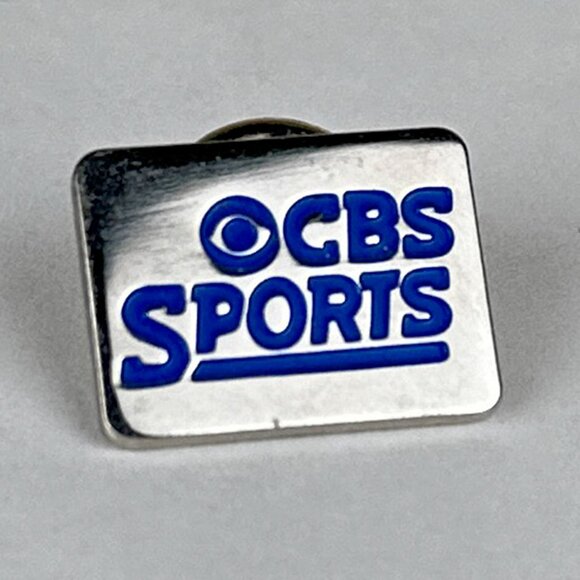 VTG CBS Sports Blue Silver Hat/Jacket/Lapel Pin - Picture 1 of 9